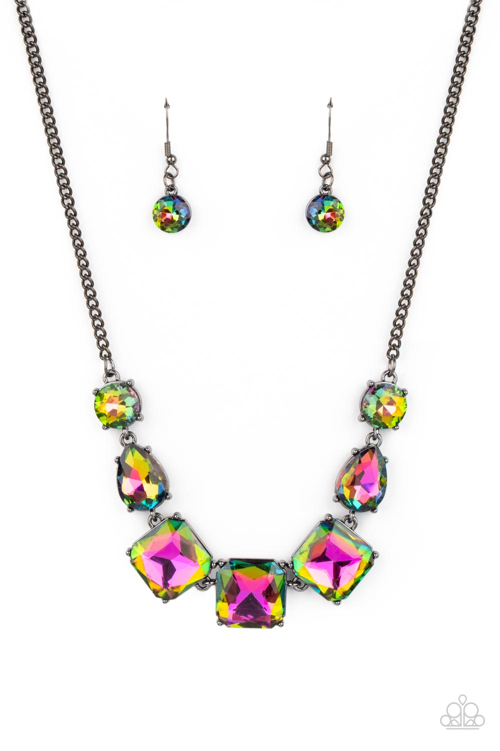Unfiltered Confidence - Oil Spill Multi - 2021 August Paparazzi Life of the Party Necklace