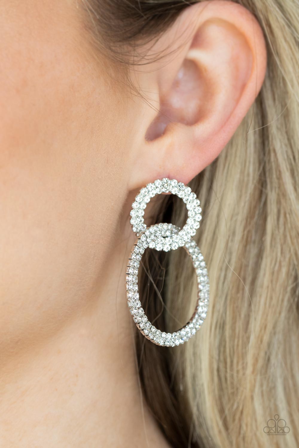 Intensely Icy - White - Paparazzi Earring