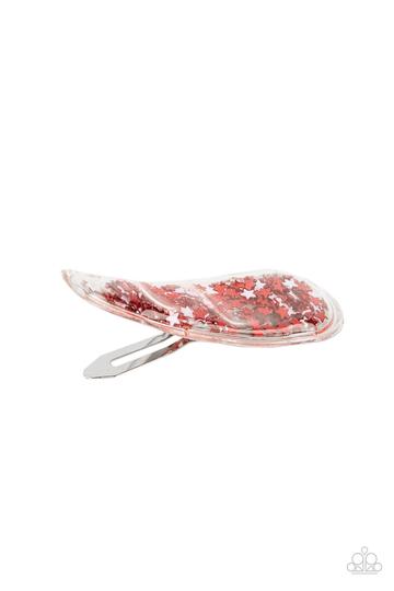 Oh, My Stars and Stripes - Red - Paparazzi Hair Clip