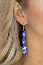 Load image into Gallery viewer, PRE-ORDER - Cosmic Red Carpet - Blue UV Shimmer - Paparazzi Earring
