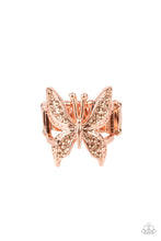 Load image into Gallery viewer, Blinged Out Butterfly - Copper - Paparazzi Ring
