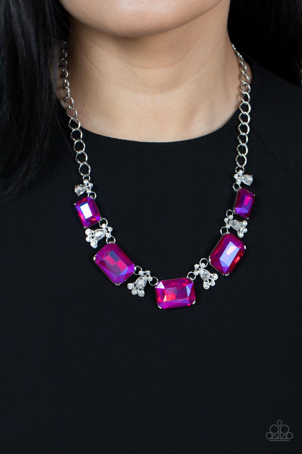 Flawlessly Famous - Pink UV Shimmer - Paparazzi Necklace
