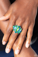 Load image into Gallery viewer, Iridescently Interstellar - Green UV Shimmer - Paparazzi Ring
