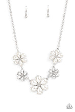 Load image into Gallery viewer, Fiercely Flowering - White - 2021 December Paparazzi Life of the Party Necklace
