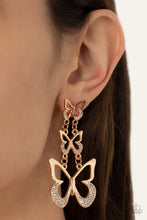 Load image into Gallery viewer, Flamboyant Flutter - Gold - Paparazzi Earring
