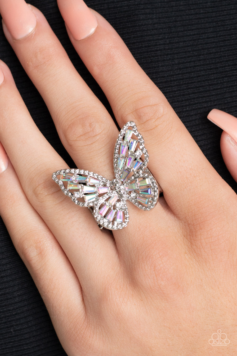 Bright-Eyed Butterfly - Multi Iridescent - Paparazzi Ring