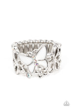 Load image into Gallery viewer, All FLUTTERED Up - White Iridescent - Paparazzi Ring
