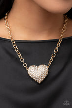 Load image into Gallery viewer, Heartbreakingly Blingy - Gold - Paparazzi Necklace
