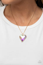 Load image into Gallery viewer, Lockdown My Heart - Gold Iridescent - Paparazzi Necklace
