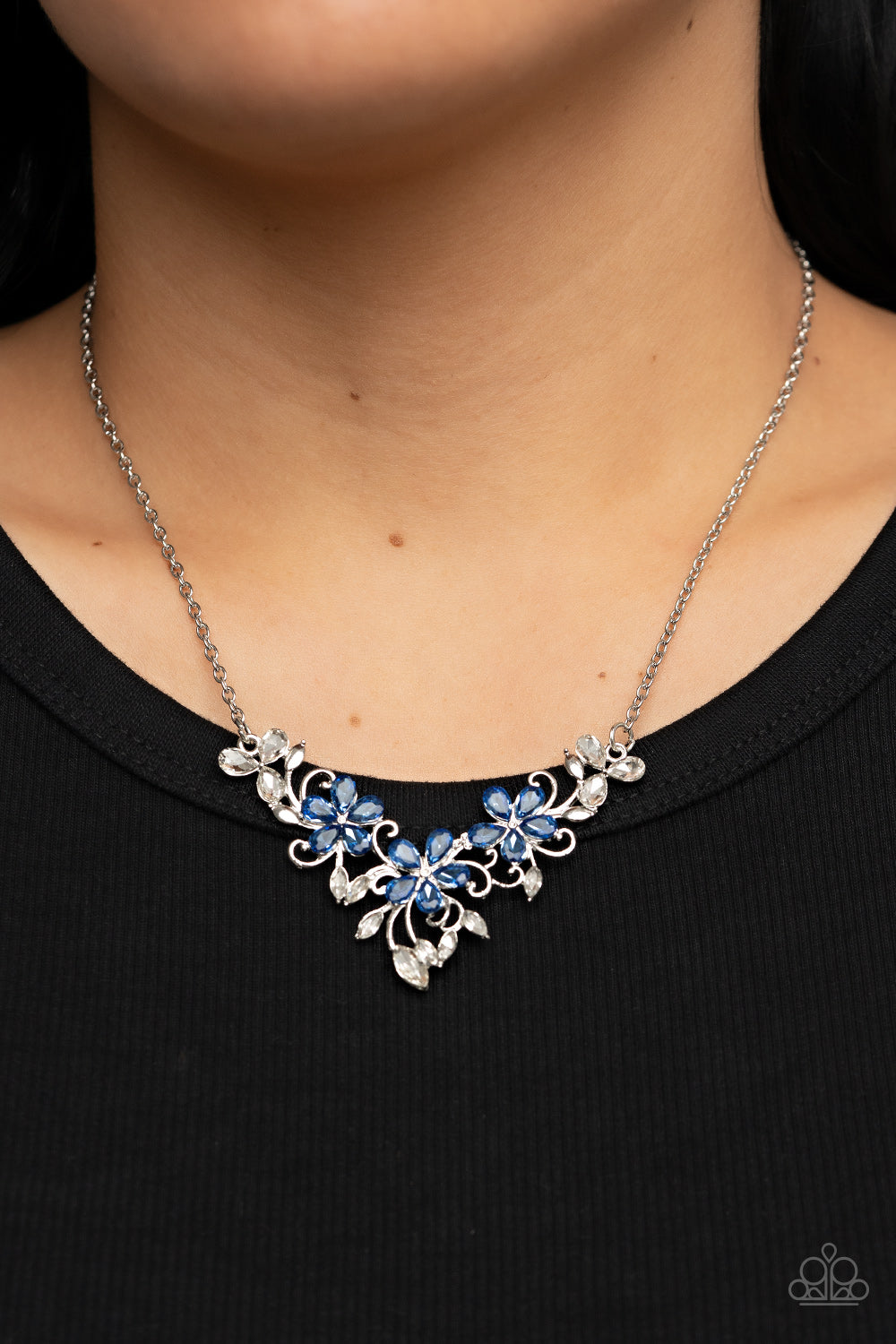 Floral Fashion Show - Blue - Paparazzi Necklace