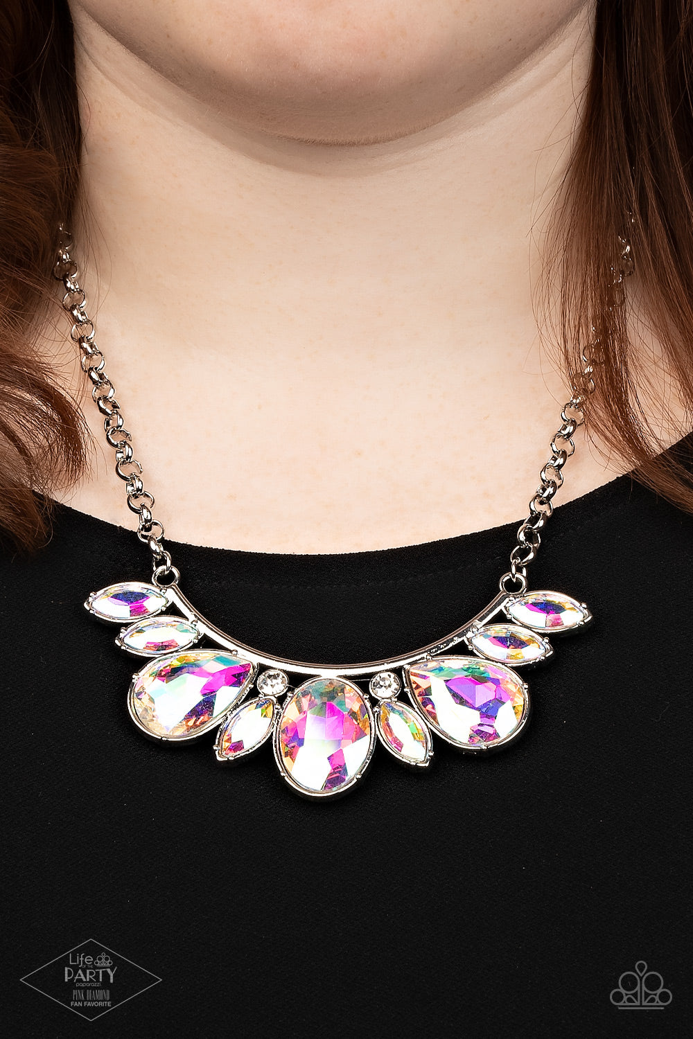 Never SLAY Never - Multi Iridescent - Paparazzi Pink Diamond Exclusive Necklace