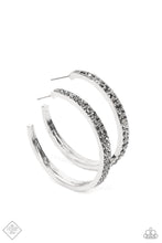 Load image into Gallery viewer, Tick, Tick, Boom! - Silver - March 2022 Paparazzi Fashion Fix Hoop Earring
