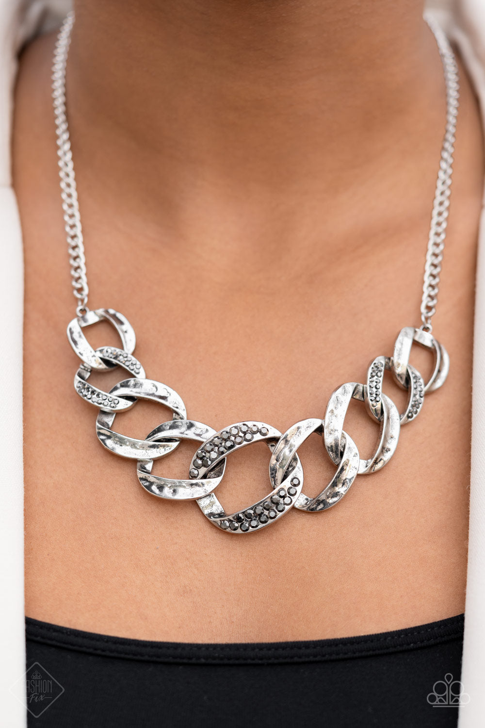 Bombshell Bling - Silver - March 2022 Paparazzi Fashion Fix Necklace