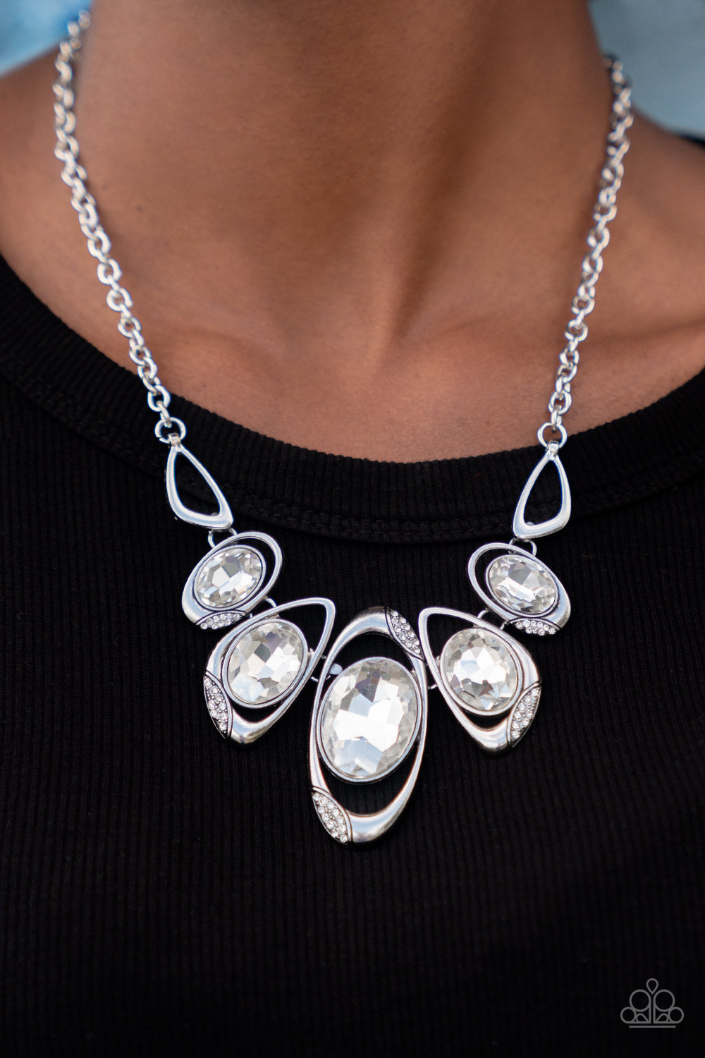Hypnotic Twinkle - White - 2022 April Paparazzi Life of the Party Necklace