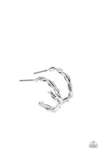 Load image into Gallery viewer, Irresistibly Intertwined - Silver - Paparazzi Hoop Earring
