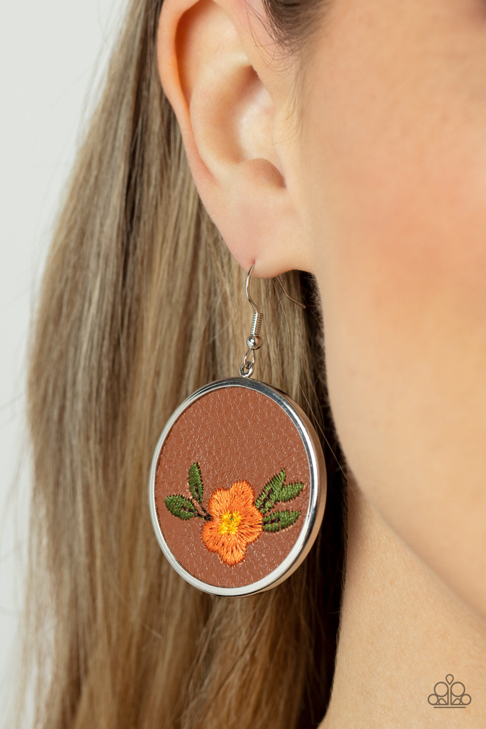 Prairie Patchwork - Orange - Paparazzi Earring