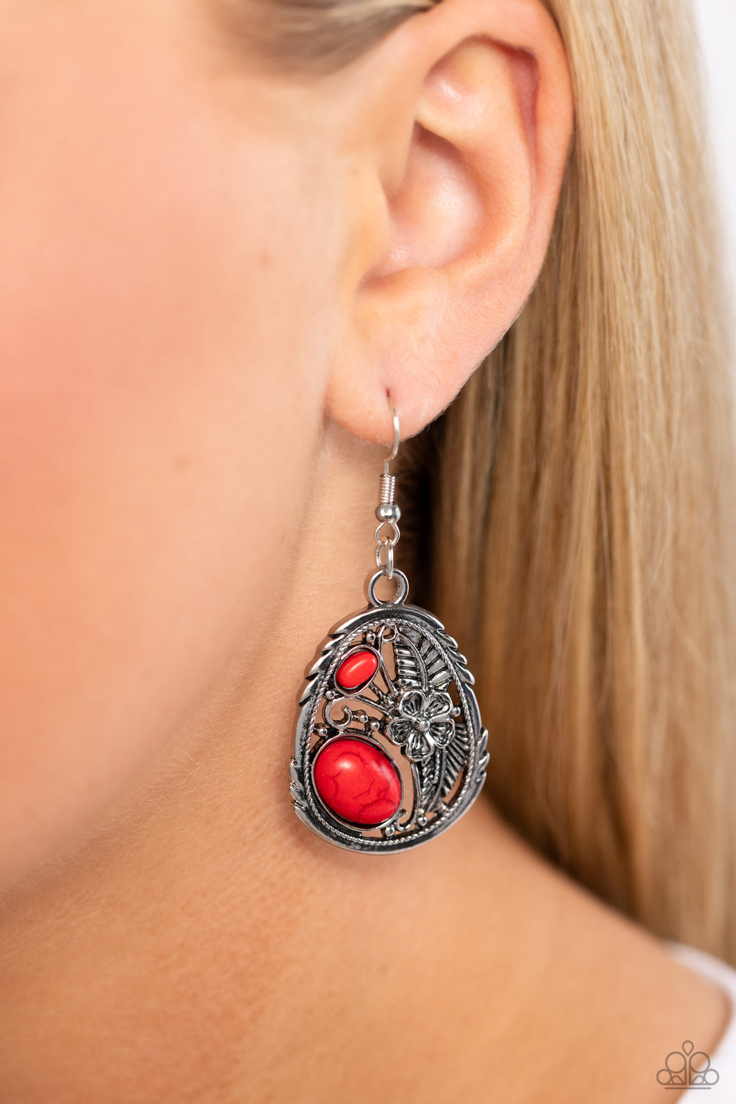 Hibiscus Harvest - Red - Paparazzi Earring