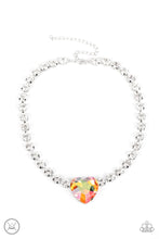 Load image into Gallery viewer, Heart in My Throat - Orange Iridescent - 2022 October Paparazzi Life of the Party Necklace
