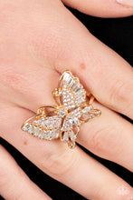 Load image into Gallery viewer, Fearless Flutter - Gold - Paparazzi Ring
