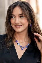 Load image into Gallery viewer, Glittering Geometrics - Purple UV Shimmer - 2022 December Paparazzi Life of the Party Necklace

