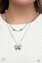 Load image into Gallery viewer, Free-Spirited Flutter - Blue - January 2023 Paparazzi Simply Santa Fe Fashion Fix Necklace
