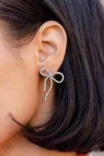 Load image into Gallery viewer, Deluxe Duet - White - December 2023 Fiercely Fifth Avenue Paparazzi Fashion Fix Earring
