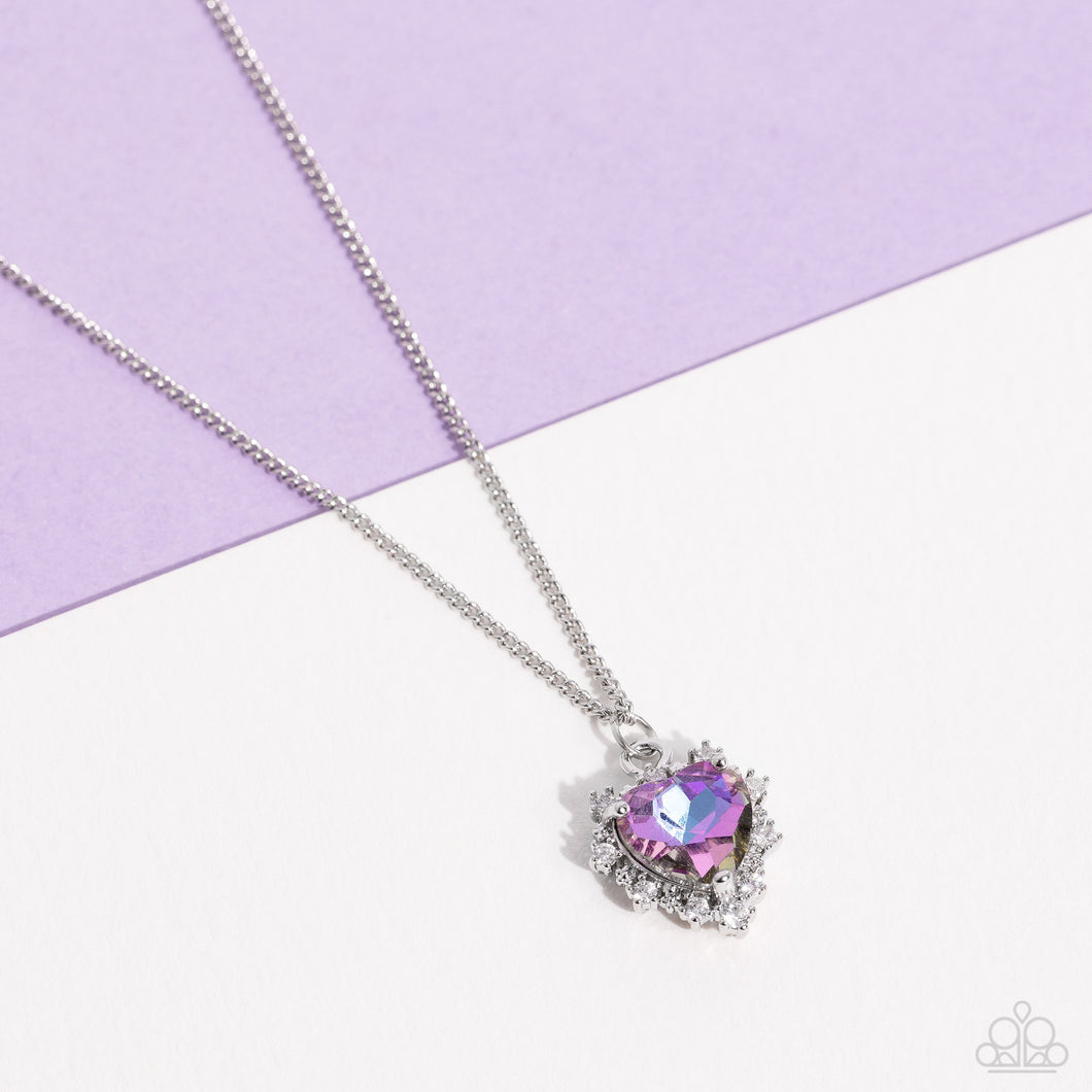 Be Still My Heart - Purple - Paparazzi Necklace