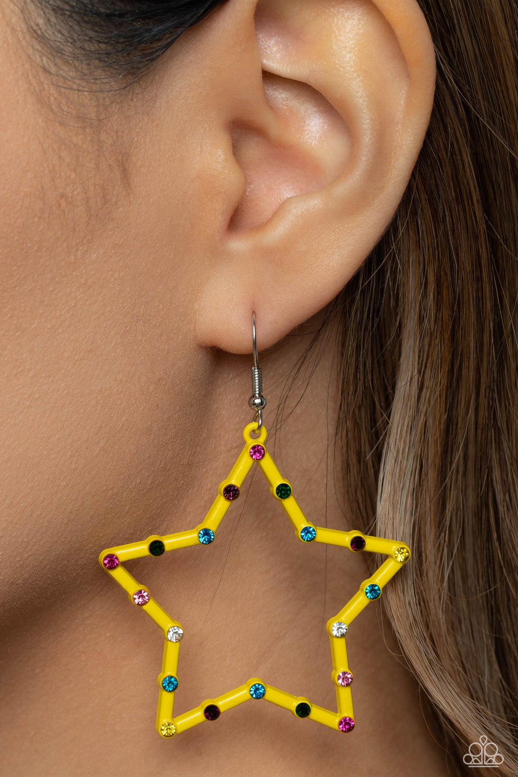 Confetti Craze - Yellow - Paparazzi Earring