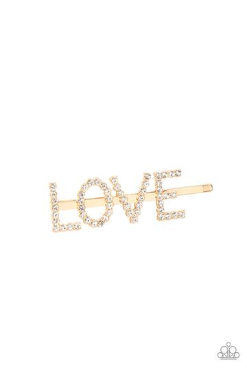 All You Need Is Love - Gold - Paparazzi Hair Clip