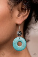 Load image into Gallery viewer, Earthy Epicenter - Turquoise Blue - April 2021 Paparazzi Fashion Fix Earring
