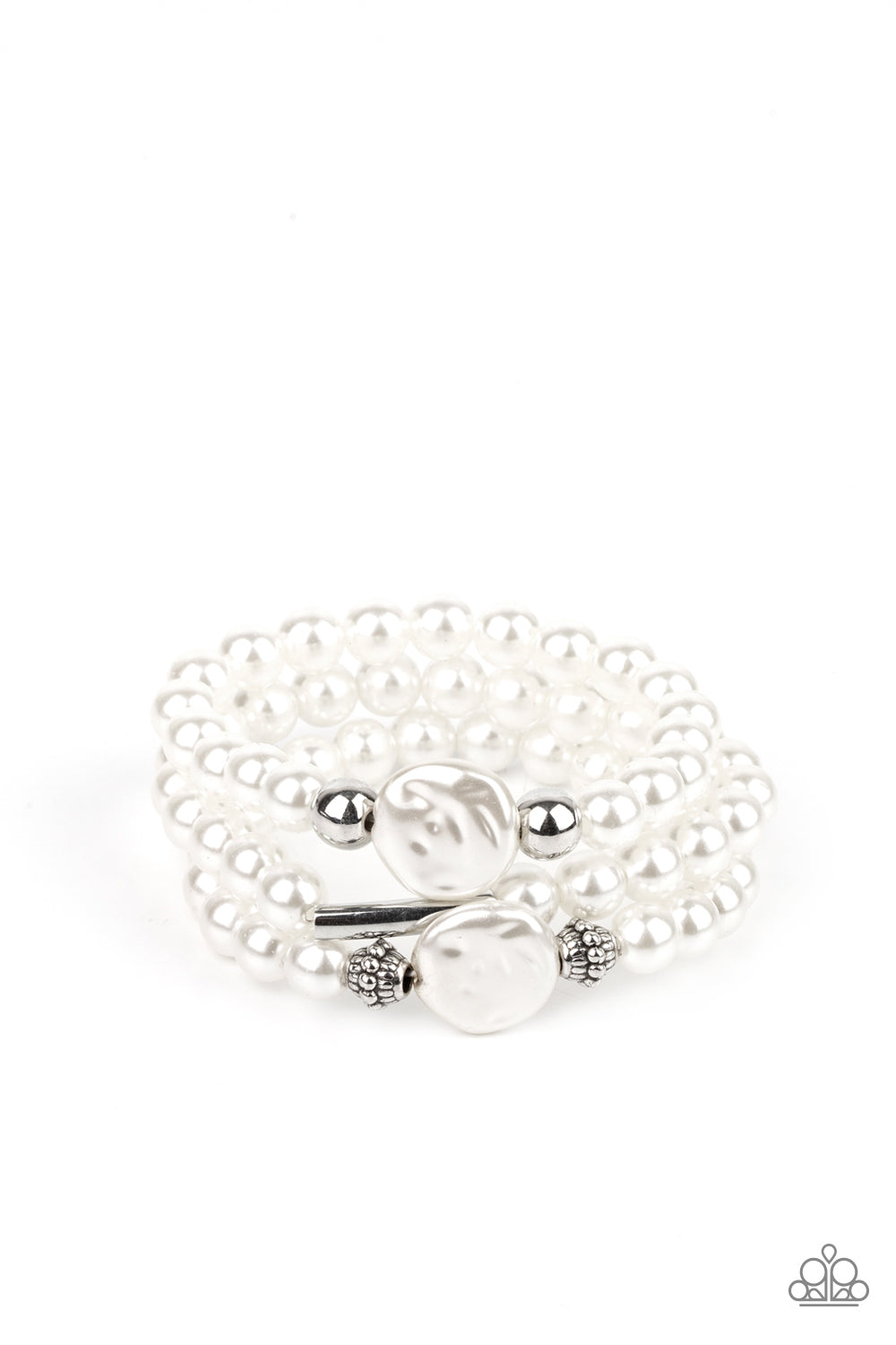 Exquisitely Elegant - White - Paparazzi Bracelet