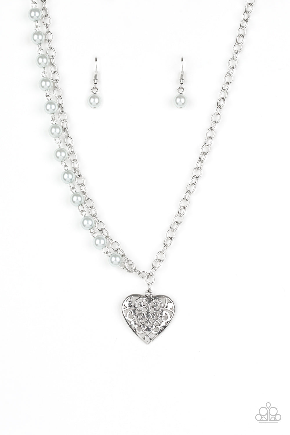 Forever In My Heart - Silver - Paparazzi Necklace