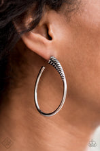 Load image into Gallery viewer, Fully Loaded - Silver - April 2021 Paparazzi Fashion Fix Hoop Earring
