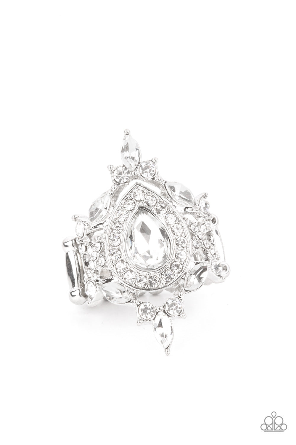 Mega Stardom - White - Paparazzi EMP 2021 Exclusive Ring