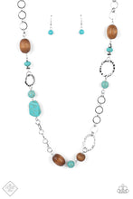 Load image into Gallery viewer, Prairie Reserve - Turquoise Blue Wooden - June 2021 Paparazzi Fashion Fix Necklace
