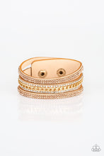 Load image into Gallery viewer, Rollin&#39; In Rhinestones - Gold - Paparazzi Bracelet
